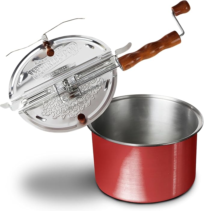 Original Whirley Pop Starter Pack - Wabash Valley Farms Popcorn Kit, Whirley Pop Popcorn Maker With