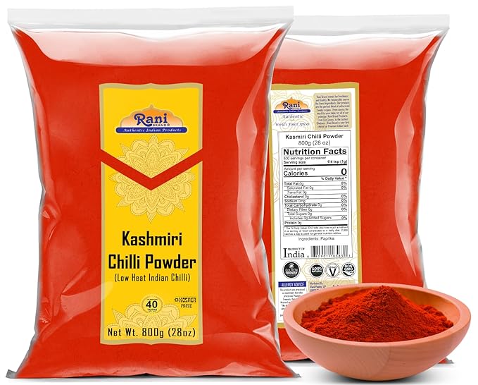 Rani Kashmiri Chilli Powder (Deggi Mirch, Low Heat) Ground Indian Spice 28oz (800g) ~ All Natural