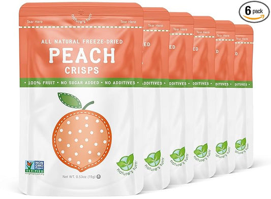 Nature’s Turn Freeze-Dried Peach Crisps – Healthy, Gluten-Free, Crispy & Delicious, Plant-Based