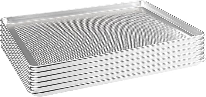 HARDURA Aluminum Perforated Baking Sheet Pan 18”L X 26”W X 1”H Cookie Sheet, 6Packs, For Oven in