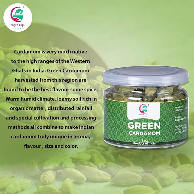 Indian GREEN CARDAMOM Pods Whole | 1 oz | Flavourful Indian Spice | Semillas de Cardamomo | by