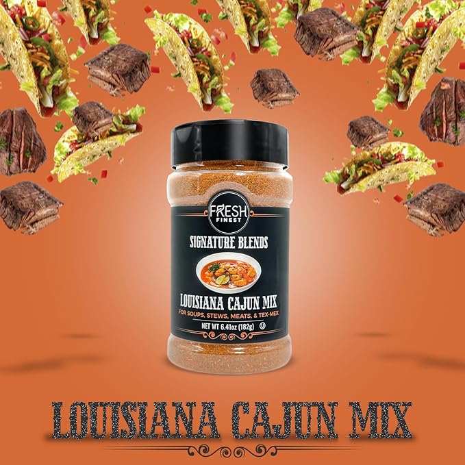 Fresh Finest Louisiana Cajun Seasoning - 6.41oz (182g) - Spicy, Authentic, Kosher, All-Natural
