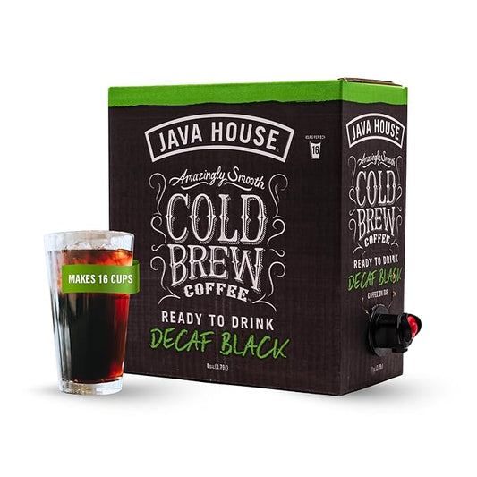 Java House Cold Brew Coffee on Tap – Premium 100% Arabica Decaf – Smooth Decaf with Chocolate &