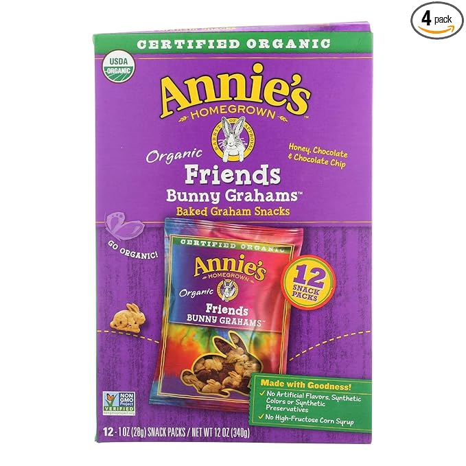 ANNIE'S HOMEGROWN, SNK PK, OG2, BNY GRM, FRD, 12, Pack of 4, Size 12/1 OZ - No Artificial