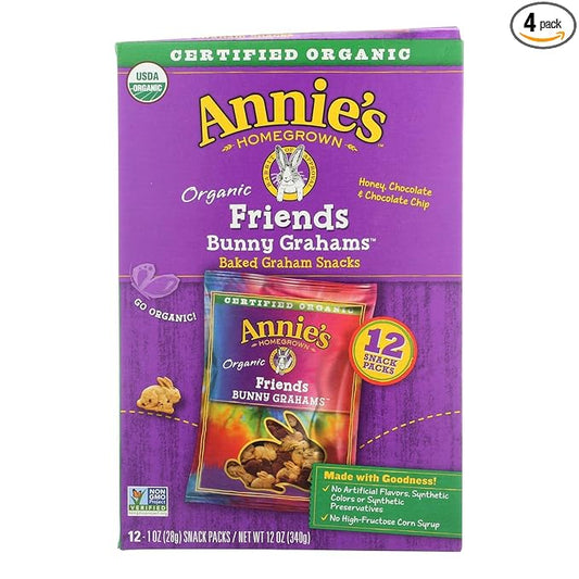 ANNIE'S HOMEGROWN, SNK PK, OG2, BNY GRM, FRD, 12, Pack of 4, Size 12/1 OZ - No Artificial