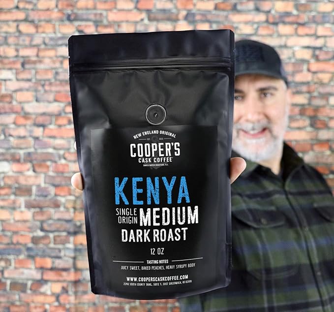 Kenya AA Medium Dark Roast Coffee Beans, Single Origin Whole Bean Coffee, Full Bodied Gourmet