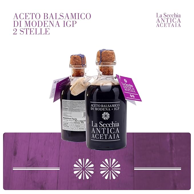 La Secchia - Balsamic Vinegar of Modena PGI "Due Stelle", Aged in 8 Oak Barrels, Medium-Low