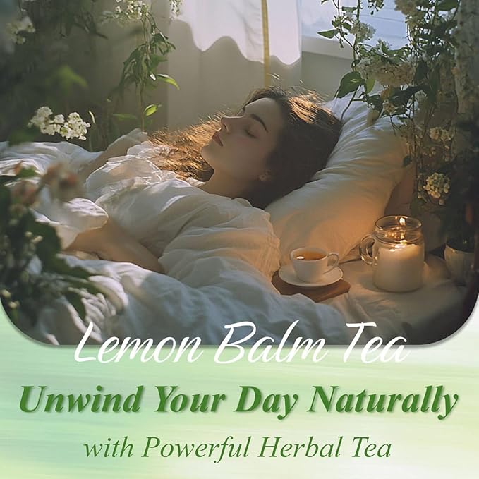 WT WEETEE Lemon Balm Tea Bags, 100 Count Pure Lemon Balm Leaves, Honey Scented with a Delicate