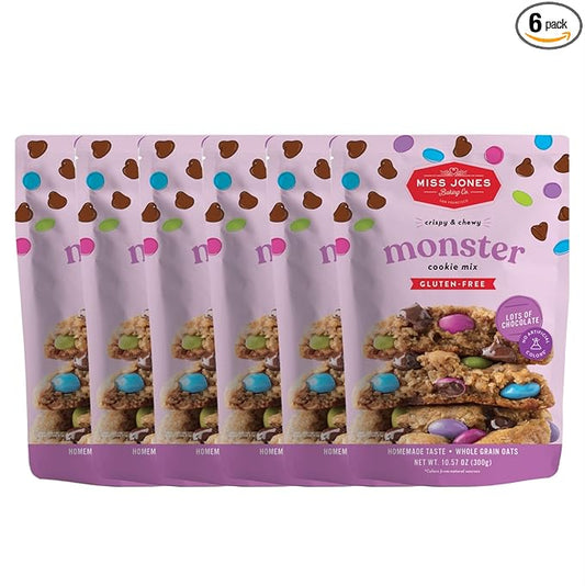 Miss Jones Baking Gluten-Free Monster Cookie Mix - Certified Gluten Free & Made with 100% Oats