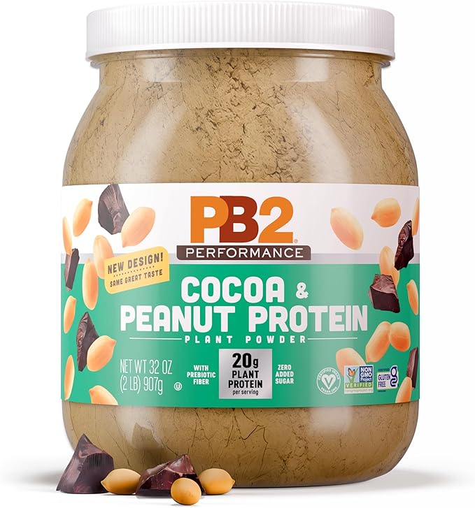 PB2 Performance Peanut Plant Based Vegan Protein Powder | 20g Complete Protein, No Added Sugar