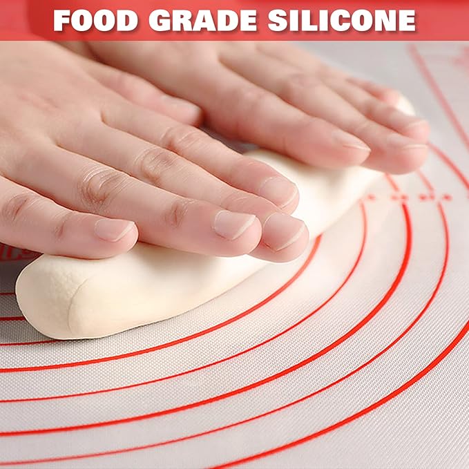 GREENRAIN Extra Large Silicone Pastry Mat Non Stick Baking Mat with Measurement Fondant Mat