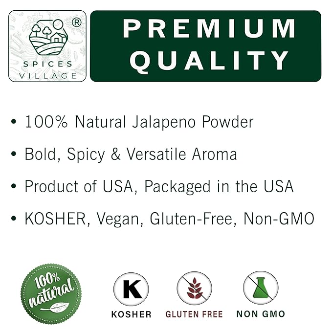 SPICES VILLAGE Jalapeno Powder [6 oz] - Ground Jalepeno Pepper, Natural Spicy and Flavorful