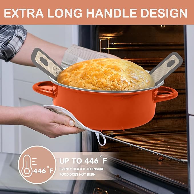 Silicone Bread Sling, Easy Clean Reusable Baking Mat With Extra Long Handles for Dutch Oven