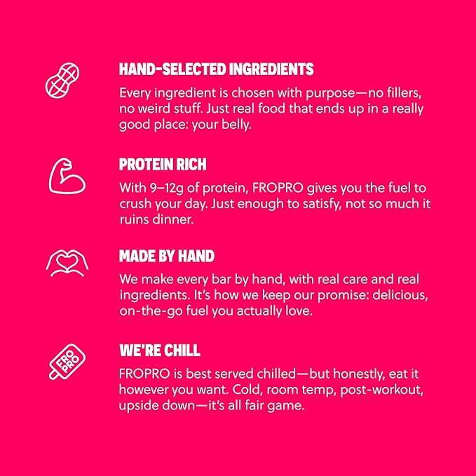 FROPRO Plant Protein Snack Bars - Plant Based Protein Bars, All-Natural, Gluten, Dairy, & Soy Free