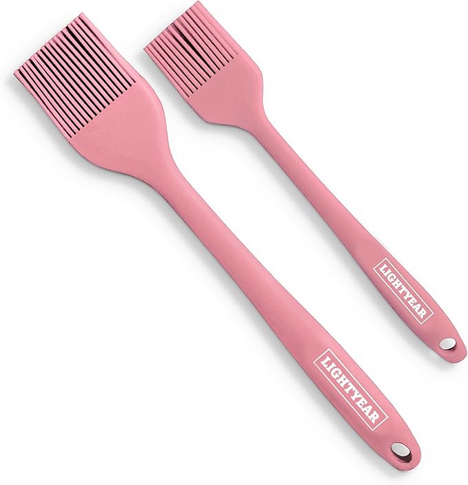 Lightyear Silicone Basting Pastry Brush Set (2 Pcs) ❘ 450°F Heat Resistant Oil Brush for Your
