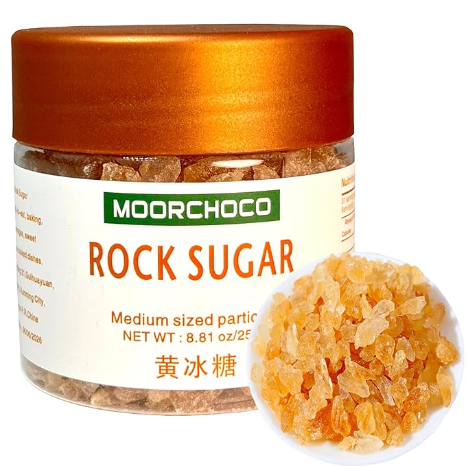 MOORCHOCO Yellow Rock Sugar for Pho, Medium-Sized (Medium sized particles 8.81oz)
