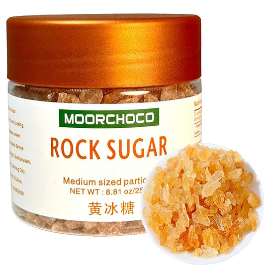 MOORCHOCO Yellow Rock Sugar for Pho, Medium-Sized (Medium sized particles 8.81oz)