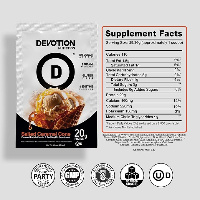 Devotion Nutrition Protein Powder Blend | Gluten Free, Keto Friendly, No Added Sugars | 1g MCT |