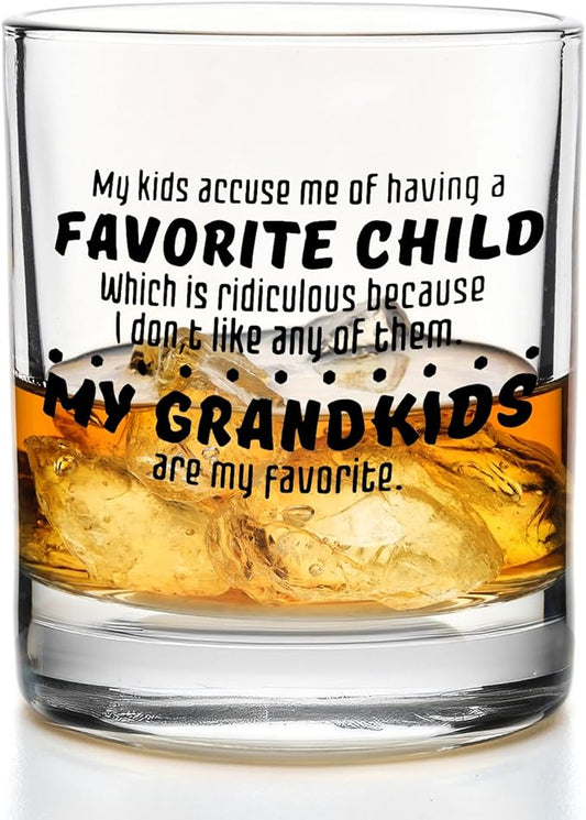 Grandpa Whiskey Glasses 10 oz, Grandpa Gifts from Grandkids, Funny Grandfather Old Fashioned Rocks