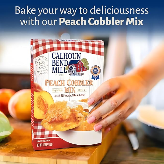 Calhoun Bend Mill Peach Cobbler Mix | Easy to Make Classic Southern Dessert | Versatile Crust Mix