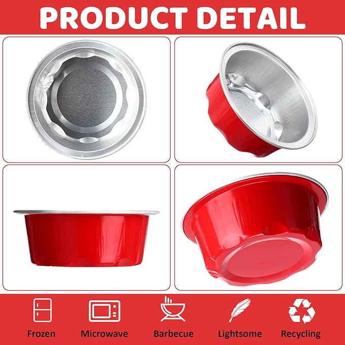 Eaasty 150 Pcs Baking Cups with Lids, 1.6 oz Muffin Cupcake Liners Aluminum Foil Mini Cake Pans