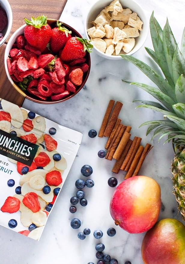 Crunchies Freeze-Dried Fruits, 100% All Natural Crispy Fruit, Non GMO and Kosher, Resealable Freeze