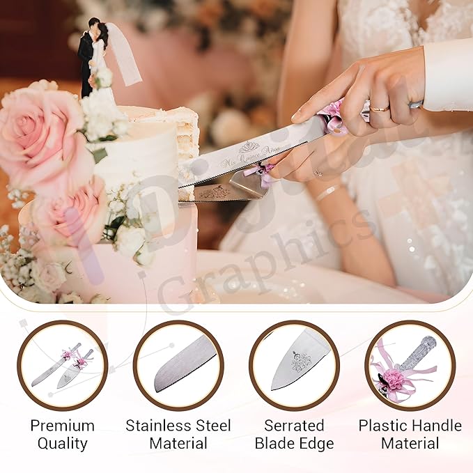 GIFTS INFINITY Personalized Mis Quince Anos Cake Knife and Server Set Valentine's Day Gift