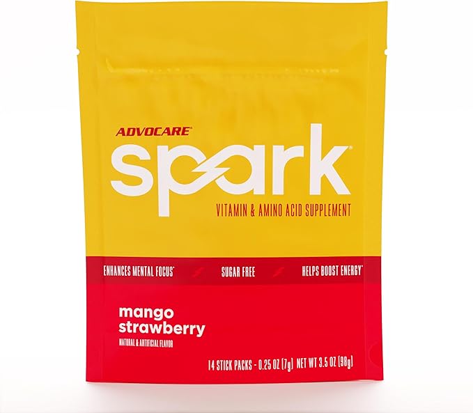 AdvoCare Spark Vitamin & Amino Acid Supplement - Focus & Energy Drink Powder Mix with Vitamin A