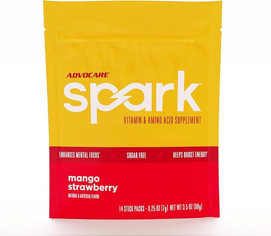 AdvoCare Spark Vitamin & Amino Acid Supplement - Focus & Energy Drink Powder Mix with Vitamin A