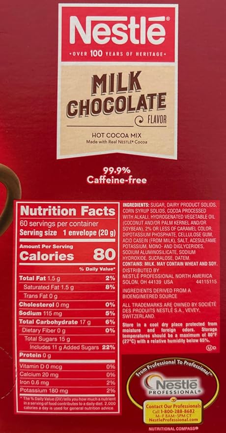 Nestle Hot Chocolate Packets, Milk Chocolate Flavor Hot Cocoa Mix, Made with Real Cocoa, Bulk Pack