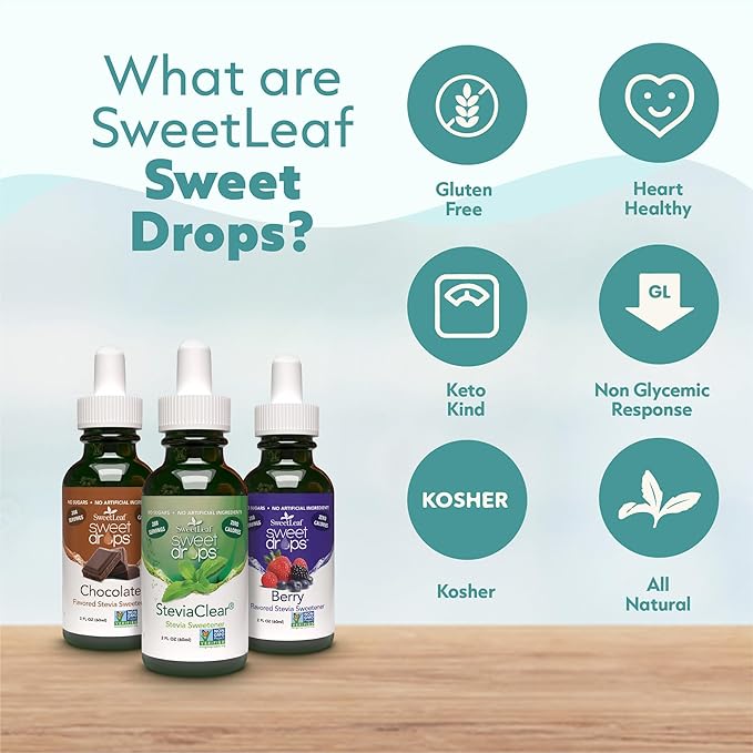 SweetLeaf Sweet Drops Flavored Stevia Sweetener Hazelnut & English Toffee Variety Pack 2oz