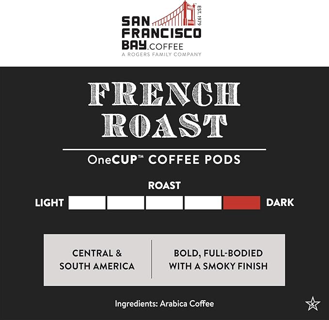 San Francisco Bay Compostable Coffee Pods - French Roast (120 Ct) K Cup Compatible including Keurig