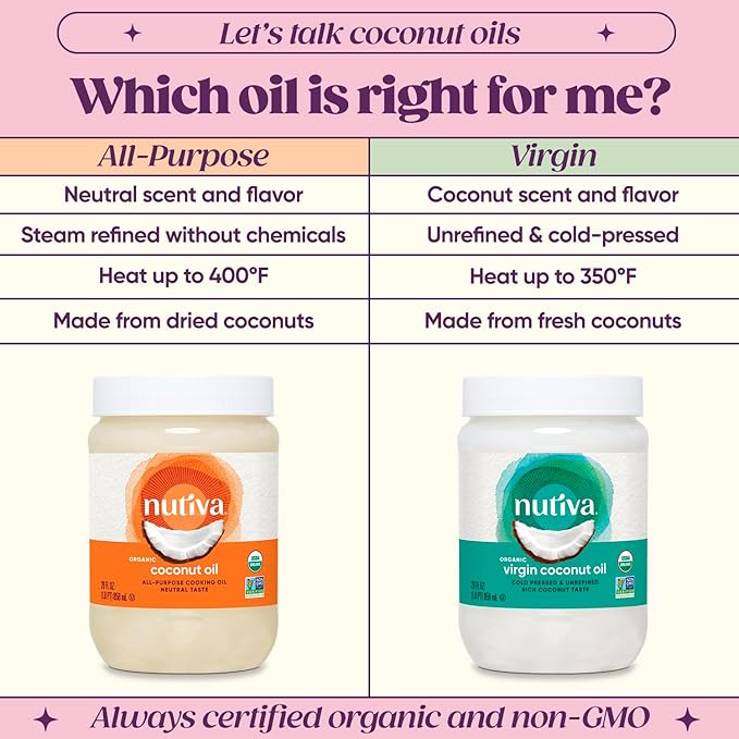 Nutiva Organic Coconut Oil, 29 Fl Oz - USDA Organic Cold Pressed Unrefined Extra Virgin Coconut for