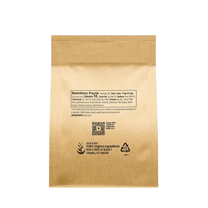 Pure Original Ingredients Guar Gum (8 oz) From Guar Beans, Food Grade, Gluten Free