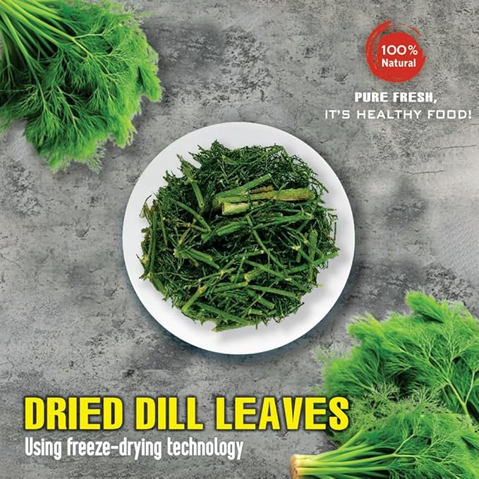 DRIED DILL LEAVES 1.76 Oz (50g) VIETFARMFOOD: Pure, natural freeze-dried spice made from real