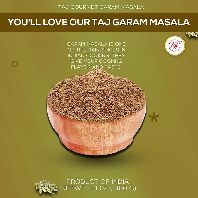 TAJ Garam Masala Powder, 14 Ounce - Unique Blend of Spices | Authentic Indian Spices