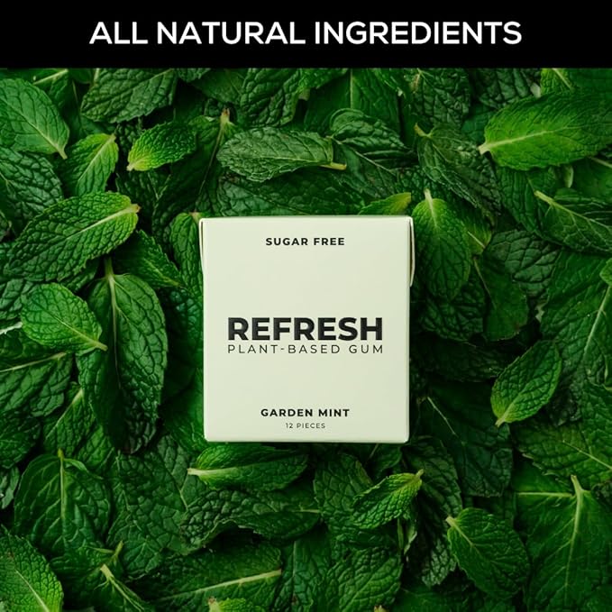 Refresh Gum, Xylitol, Natural, Sugar Free, Long Lasting, Plastic Free, Natural Flavors & Organic