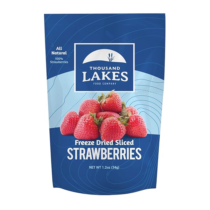 Thousand Lakes Freeze Dried Fruit - Strawberries 4-pack 1.2 ounces (4.8 ounces total) | No Sugar