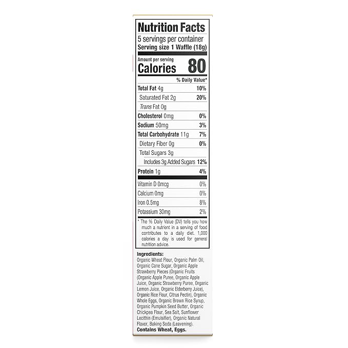 Sprout Organic Baby Food, Stage 4 Toddler Snacks, Strawberry Shortcake Wafflez, Single Serve