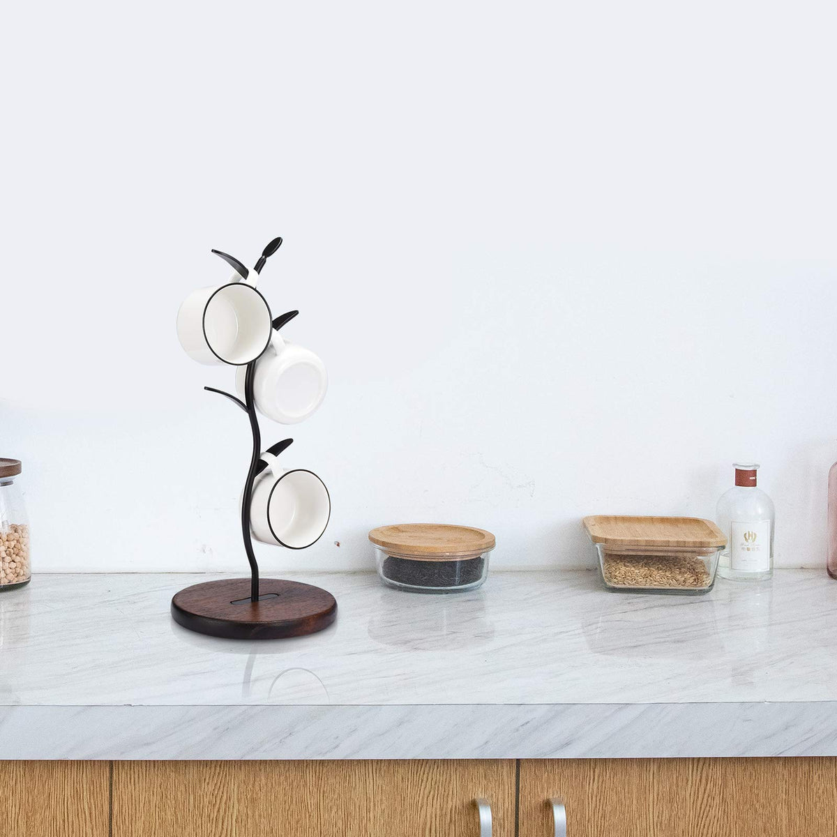 ALLCENER Mug Holder, Countertop Mug Tree, Coffee Mugs & Tea Cup Storage Rack, Coffee Counter Bar