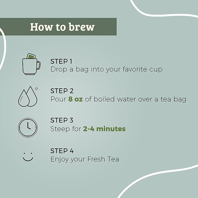 Fescha Organic Jasmine Green Tea Bags, Flower-scented Tea (50-count), Eco-Conscious Tea Bags