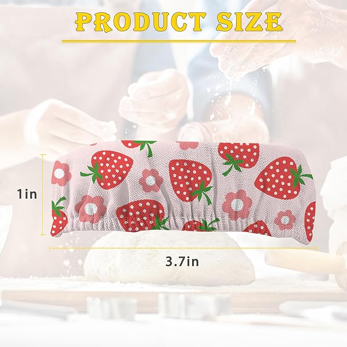 Cloth Covers for Sourdough Starter Jars, Red Strawberry Flower Heat Preservation to Increase