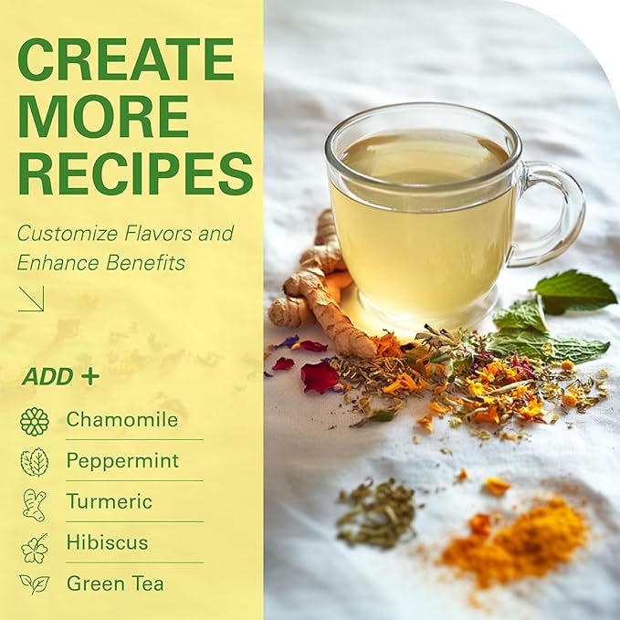 WT WEETEE Lemon & Ginger Herbal Tea, 100% Natural Ingredients, Made With Lemongrass, 100 Count