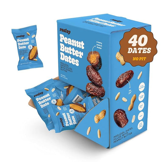 Realsy Filled Medjool Dates, Organic Dates with No Sugar Added, Gluten-Free, Vegan, All Natural
