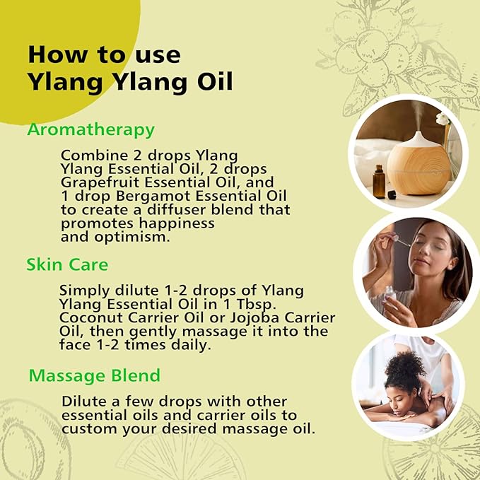 Ylang Ylang Essential Oil 1 Oz ??100% Pure & Natural Ylang Ylang Oil for Skin, Aromatherapy