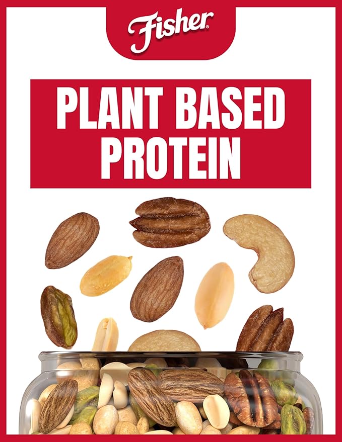 Fisher Oven Roasted Never Fried Mixed Nuts with Peanuts, 24 Ounces (Pack of 1), Peanuts, Almonds
