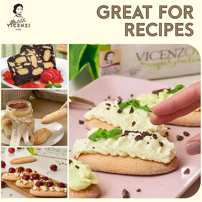 Matilde Vicenzi Gluten Free Vicenzovo Ladyfingers - Classic Italian Biscuits, Lady Fingers Cookies