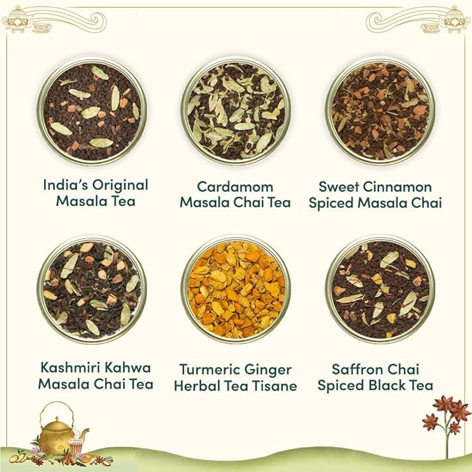 VAHDAM, Chai Tea Gift Set (12 varieties) Chai Loose Leaf Tea in Tin Caddy Gift Box | Exotic Chai