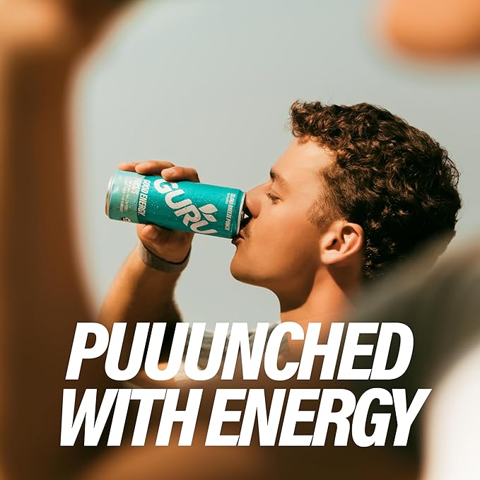 GURU Island Breeze Punch Organic Energy Drinks, Clean Energy Drink with Plant Based Natural