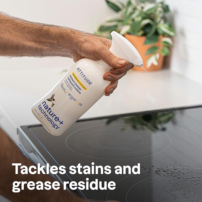 ATTITUDE Kitchen Cleaner Spray, EWG Verified, Powerful Degreaser, Cuts Grease & Grime, Plant-Based